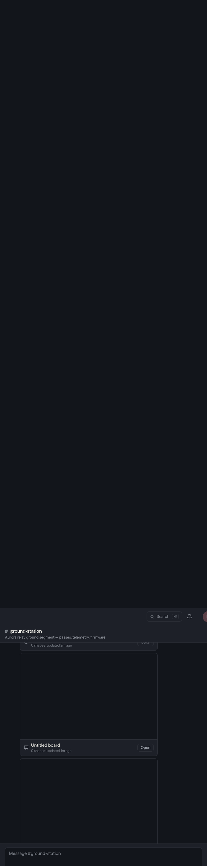A channel timeline: a day divider reading Today, then messages grouped under one name and avatar, including a Markdown table and a message showing a reply count with the time of the last reply.